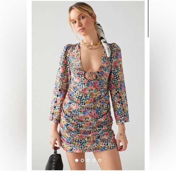 For Love & Lemons Mushroom Mini Dress NWT Large - Picture 1 of 5